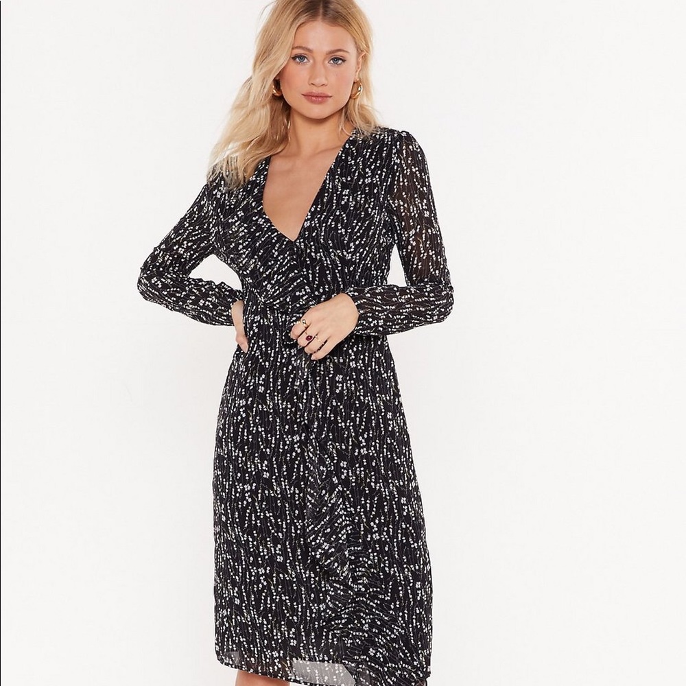 Don't Ruffle My Flowers Floral Midi Dress